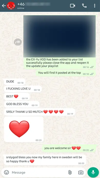 nordic iptv Screenshot WhatsAppBusiness